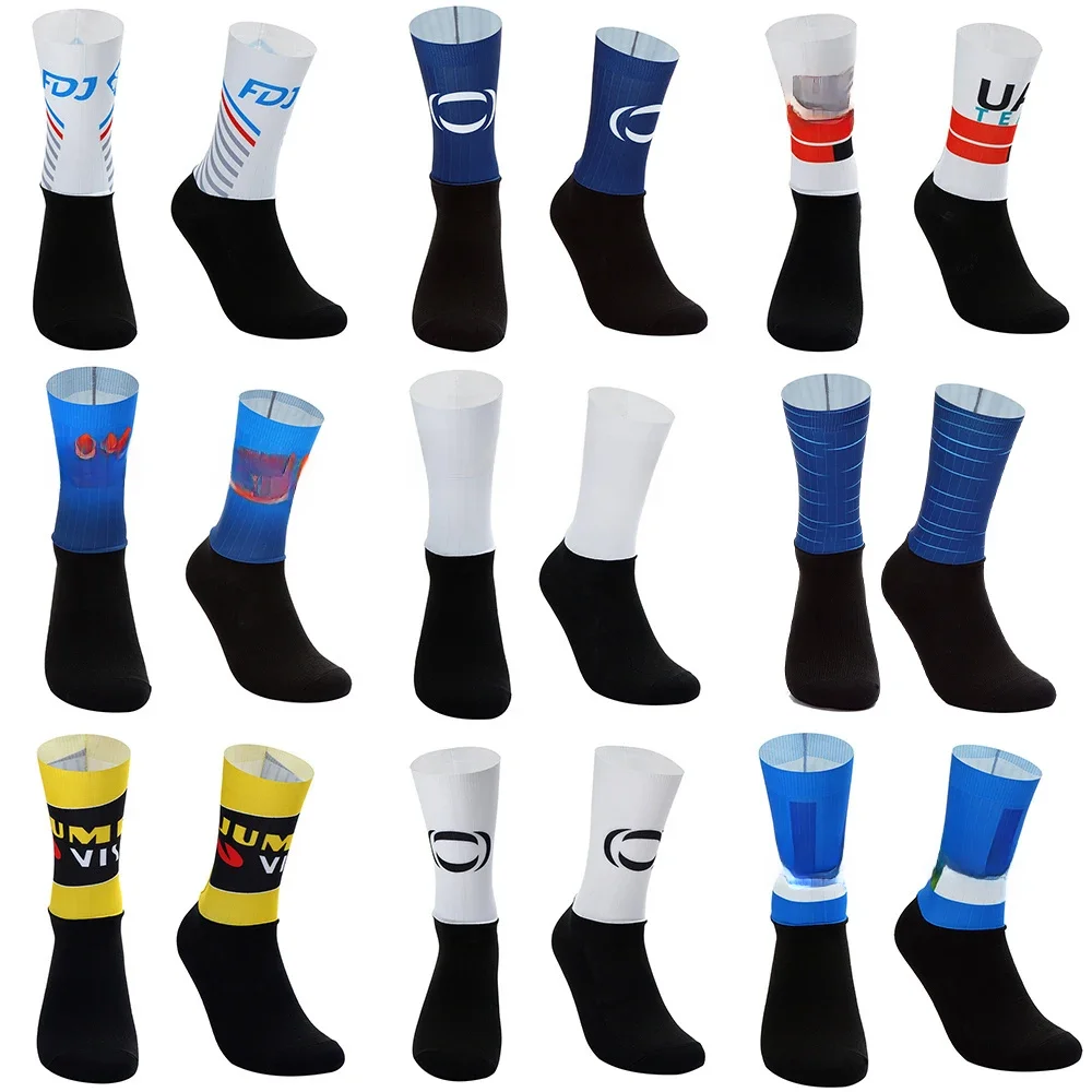 AliExpress CUT LASER ONE PAIR 2024 INEOS QUICK STEP ALPECIN FENIX TEAM Cycling Socks Antislip Bike Bicycle