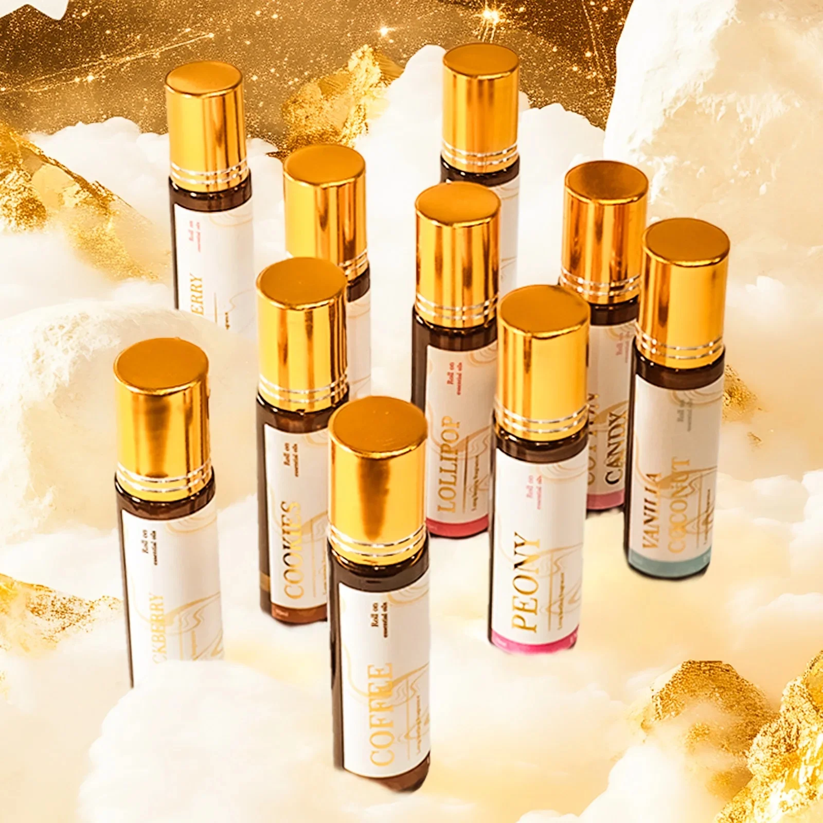 0.33fl.Oz rouleau huiles essentielles parfum longue durée Roll-On huiles essentielles cadeaux aromathérapie parfum vanille noix de coco