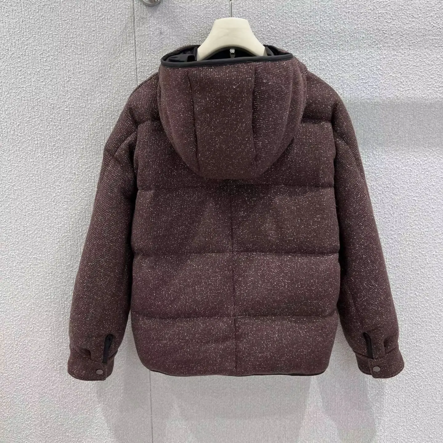 2025 خريف شتاء جديد الثقيلة الكشمير نفخة أسفل سترة 90 بطة أسفل وغزل الكشمير متماسكة الكلاسيكية H خط صالح #1