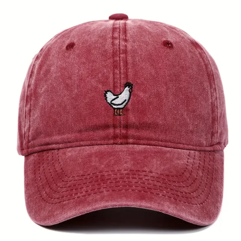 Kawaii Chicken Baseball Cap Retro Dad Hat Funny Animal Adjustable Hats for Women Men Outdoor Daily & Street Fashion