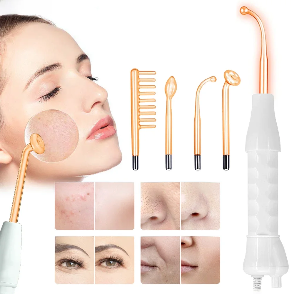 Varinha de massagem facial neon de eletroterapia de alta frequência para rejuvenescimento da pele de