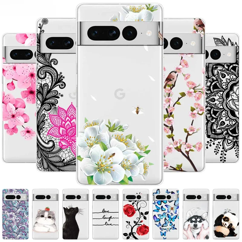 Pour Google Pixel 7 8 Pro étui dessin animé clair souple Silicone TPU couvertures pour Google Pixel 8 Pro coques de téléphone Funda Pixel8 7Pro 8Pro