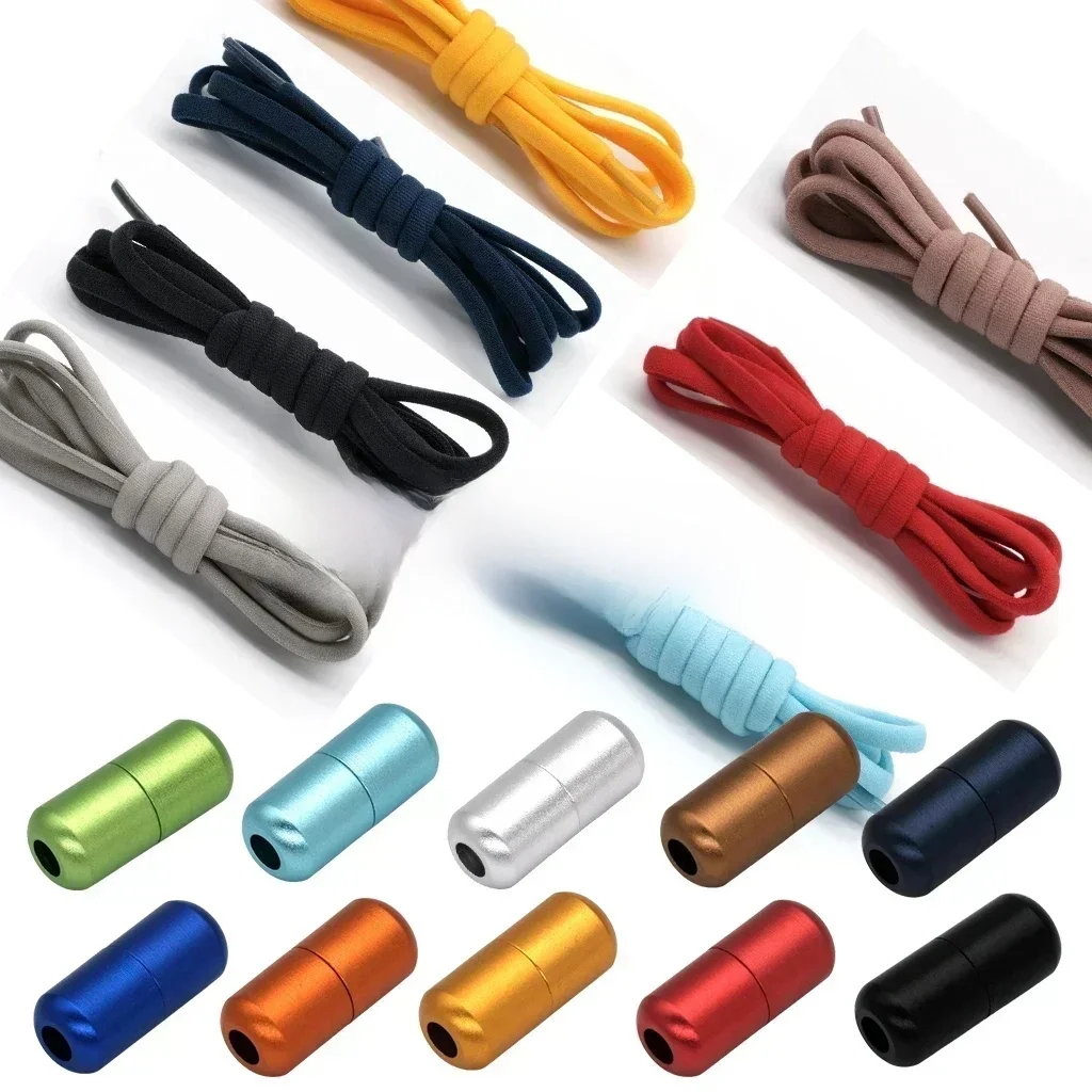 Lacets de chaussures élastiques demi-cercle sans cravate pour enfants et adultes, lacets pour baskets, lacets paresseux rapides, boucle Capsule colorée