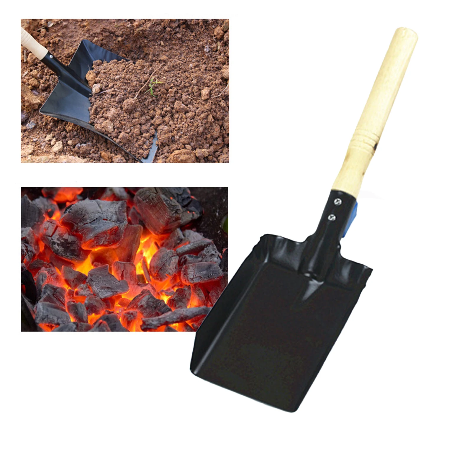 Multifunctional Shovel Iorn Heavy Duty Gear Multi Tool Camping Digging Trench Saw Small Axe Fireplace Cleaning Pets Ash Shovel