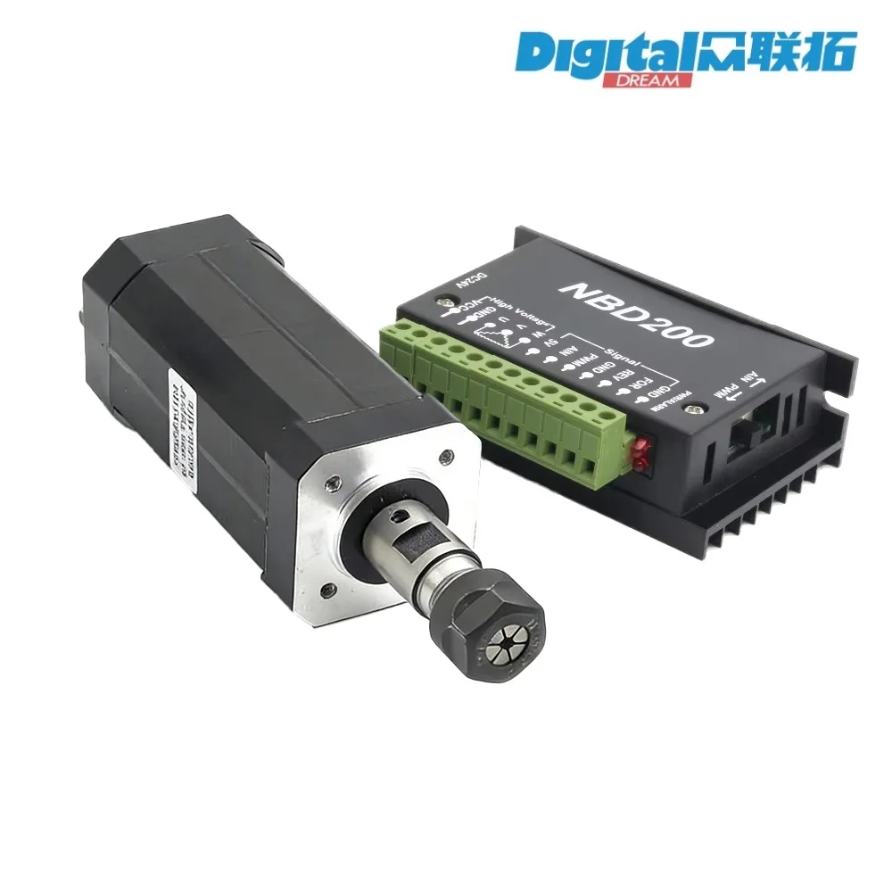 104W 24VDC Brushless Spindle Motor & NBD200 Driver Kit Support Analog Variable Speed PWM For CNC Router / Engraving Machine