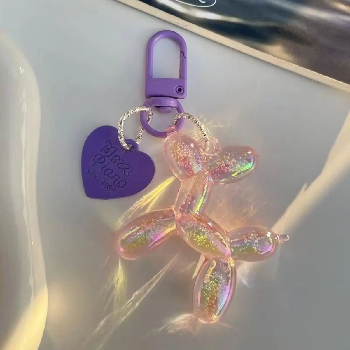 Candy Color Balloon Dog Keychain for Girls Creative Balloon Dog Phone Chain Key Buckle Accessories Bag Pendant Toys