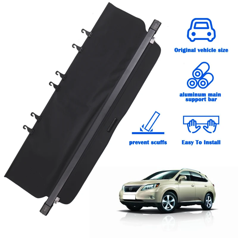 For Lexus RX270 2010-2015 Cargo Cover Trunk Retractable Parcel Rack Waterproof Shield Privacy Cargo Cover Auto Parts