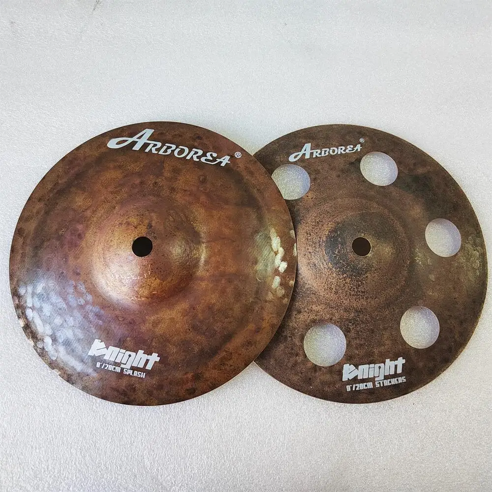 Arborea Cymbal Pack, 8 Inch Splash+O Zone, Quick Attack FX Stack Cymbal for Drummer