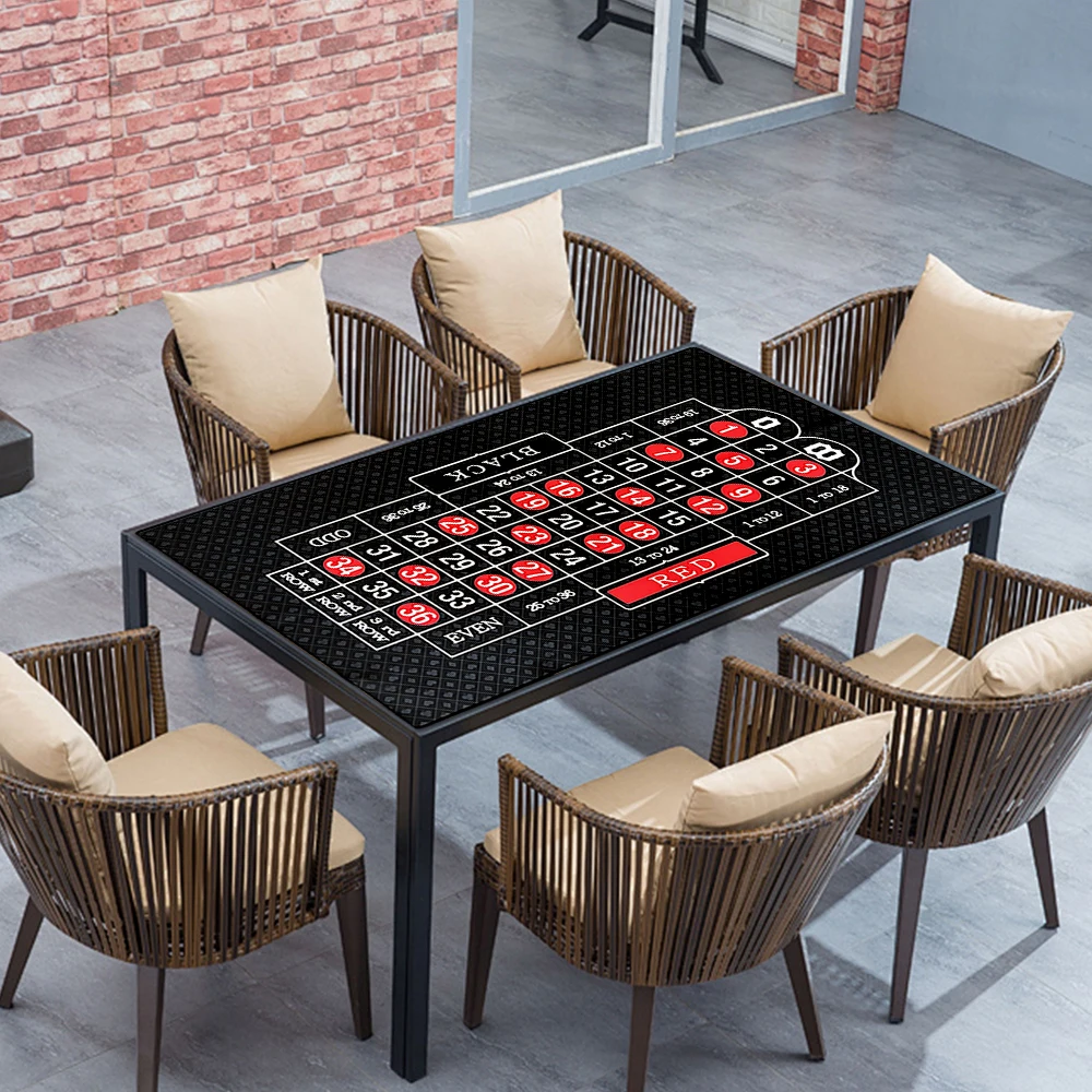 Roulette En Blackjack Dubbelzijdig Vilt Pokertafel Mat Doek Lay-Out 120X58 Cm