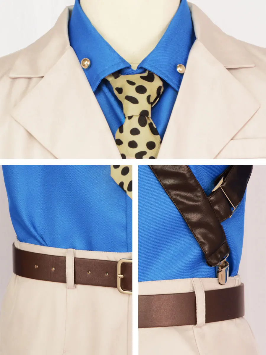 JJK 나나미 코스프레 의상 Jujutsu Kaisen Kento 나나미 역할 놀이 흰색 정장 검은 셔츠 복장 할로윈 코스프레 파티 남성용