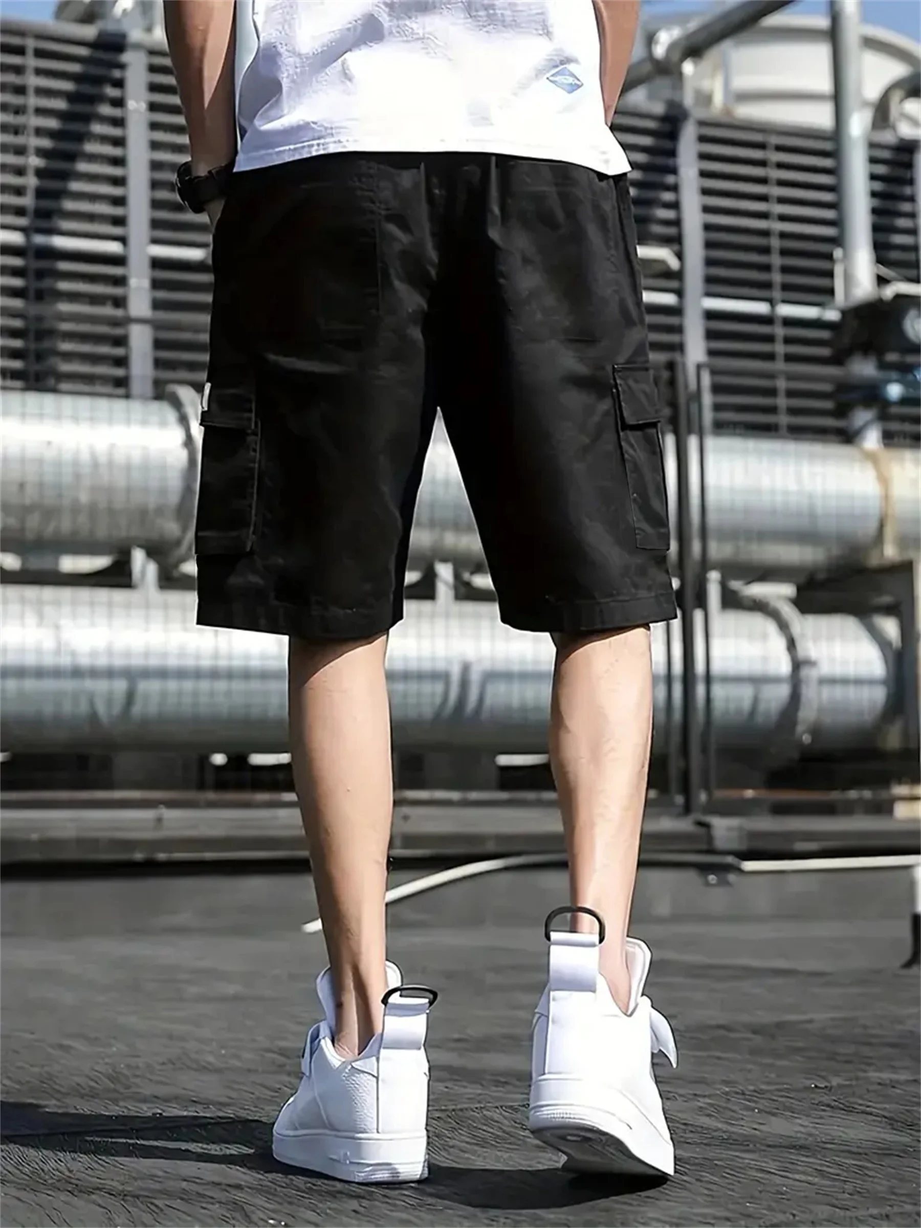 Summer Casual Bermuda Short Pants Sportwear Cargo Knee Pants Jogging Gym Man Multi-Pocket Short Work Pants Tactical Shorts Men