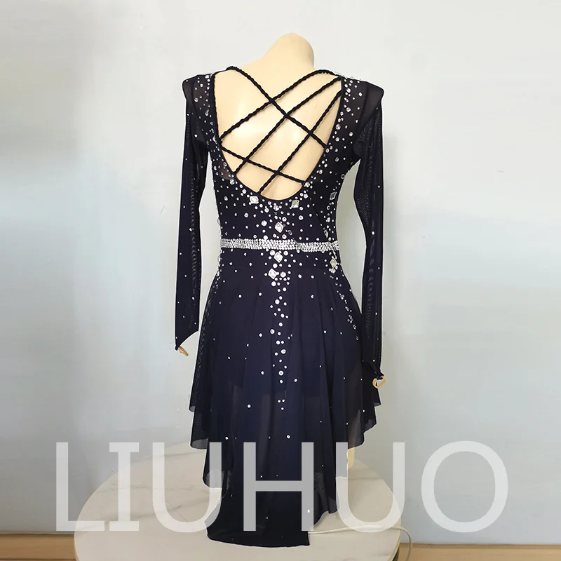 LIUHUO Ice Figure Skating Dress Girls Women Teens Stretchy Spandex Competition Wholesale BD3512