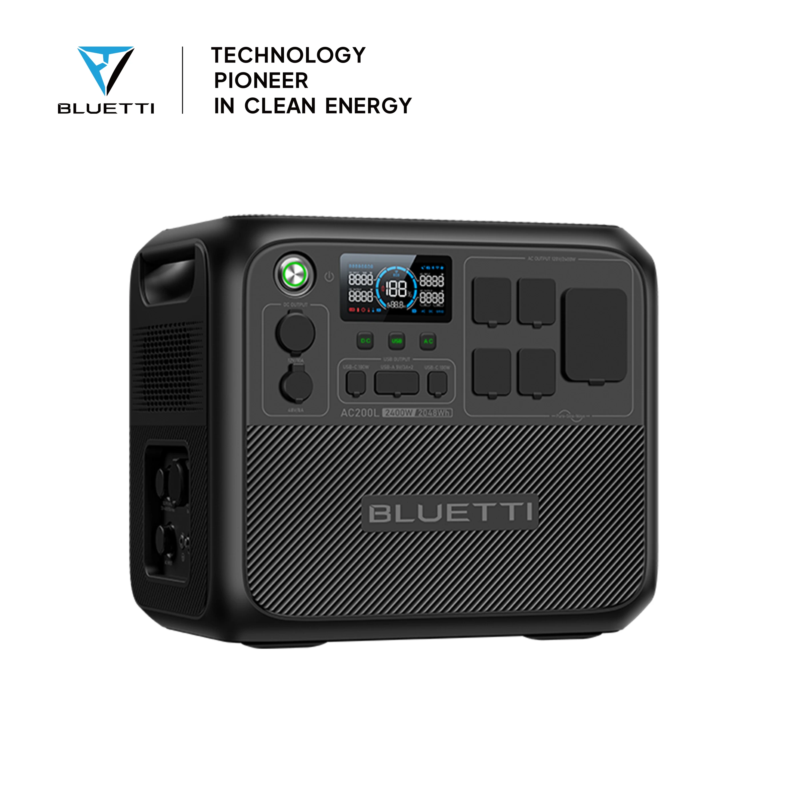 【EU Plug】 BLUETTI Portable Power Station AC200L, 2400W 2048Wh LiFePO4 Battery Backup, for Home Backup, RV Trailer, Power Outage