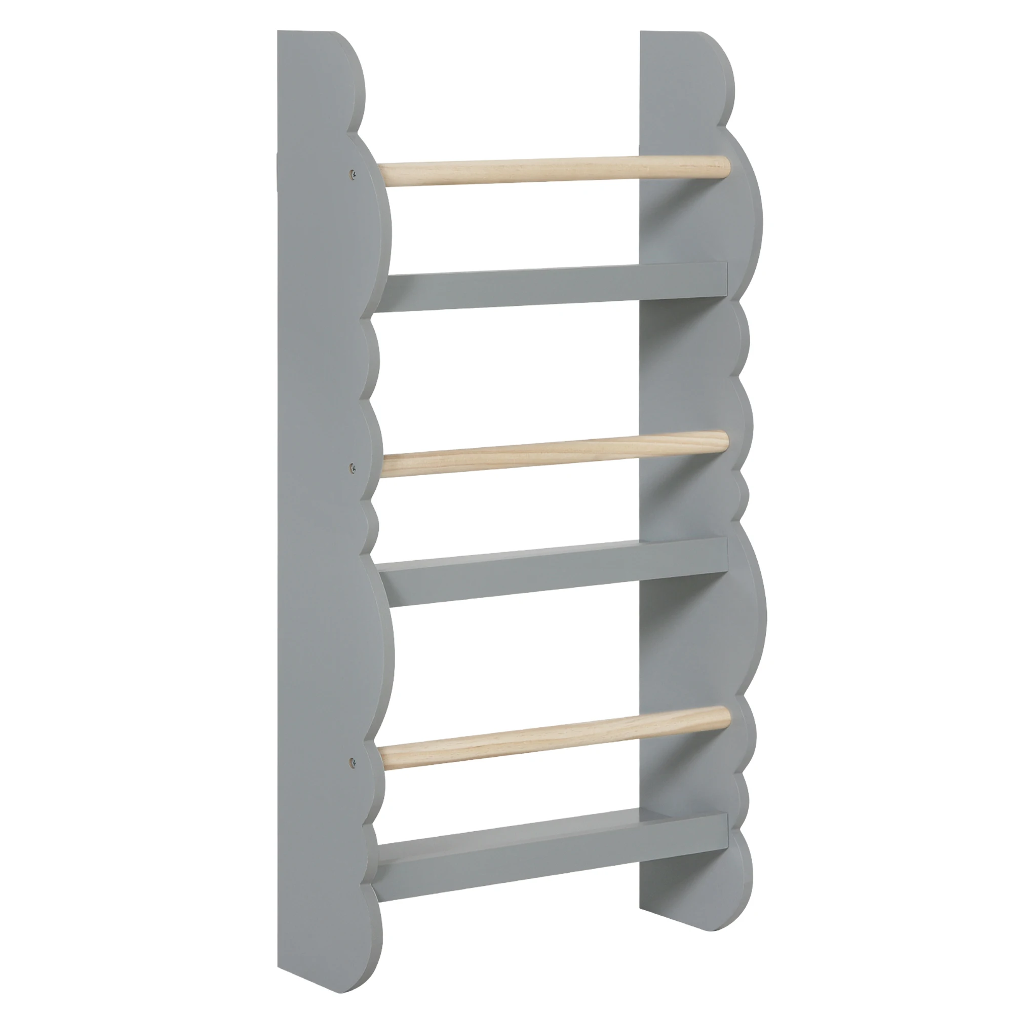 WOLTU Estantería para niños Estantería para niños Estante de pared Organizador de libros con 4 estantes para almacenamiento de revistas de libros