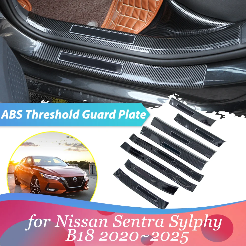 

Car Welcome Pedal for Nissan Sentra Sylphy B18 2020~2025 Door Sill Scuff Threshold Guard Plate Trim Strips Sticker Accessories