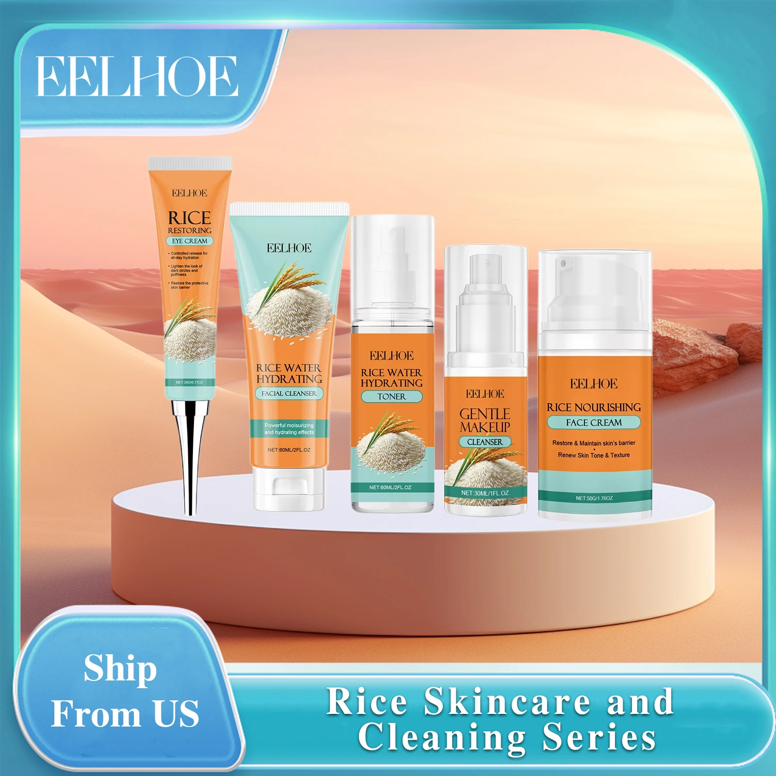 

Eelhoe Rice Face Care Series Brightening Cleansing Pores Oil Control Nourishing Facial Tender Skin Refreshing Soothing Skin Care