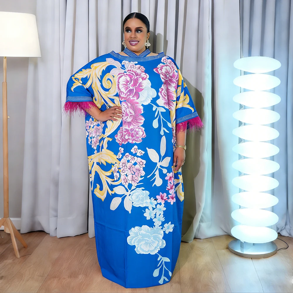 

African Clothing Traditional Flowers African Dresses for Woman Turkey Dress Elegant Boubou Africain Femme Nigeria Original 2026