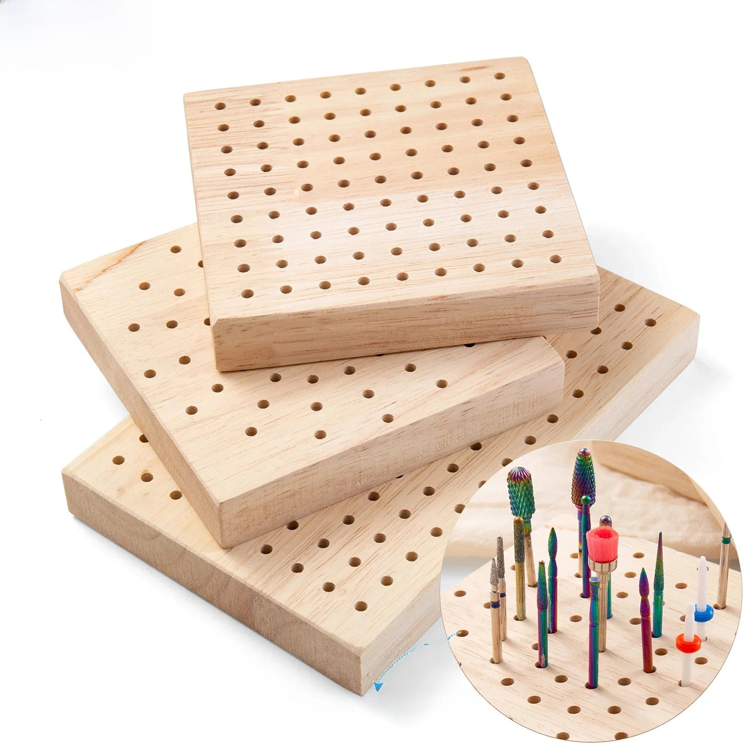 18/61/81 Slots Polijstkop Opslag Hout Nagelboor Organizer Lade Frees Houder 2.35mm Schacht Fit display Stand - afbeelding 2