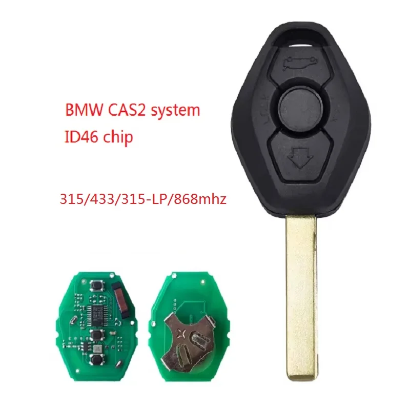 

3 Buttons 315-LP/315/433/868MHZ Remote Key Control PCF7945 ID46 Chip for BMW CAS2 1,3,5,6 series X5 E46 E60 E83 E53 E36 E38 E39