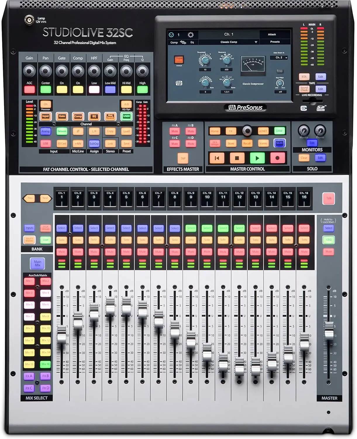 Brand New PreSonus StudioLive 32SC Compact 32-channel/26-bus digital mixer with AVB networking and dual-core FLEX DSP Engine