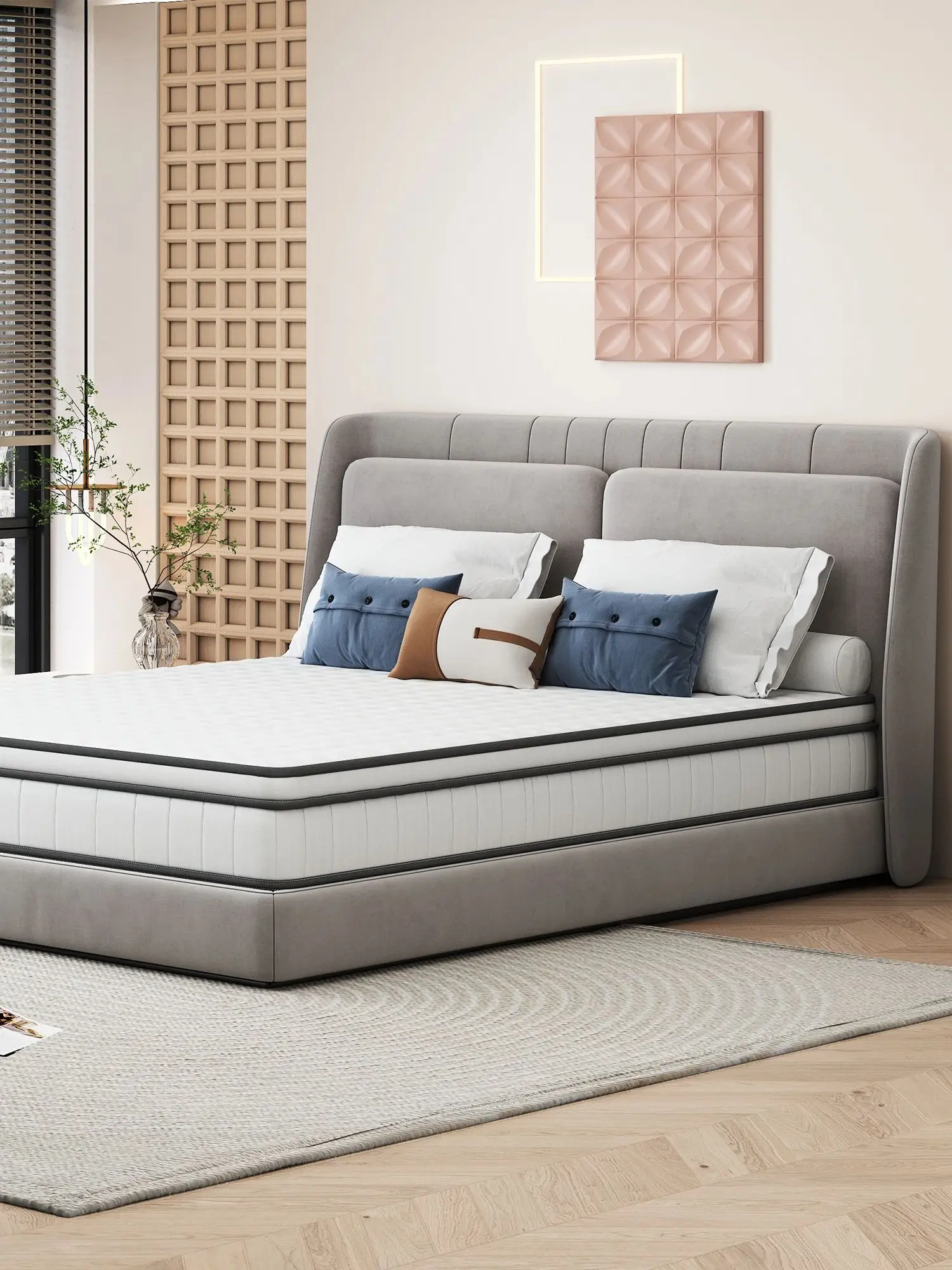 Matras 140x190cm Hoogte 25cm Pocket Spring Matras met Comfort Foam, Matras voor Volwassenen Medium Hardheid - afbeelding 2