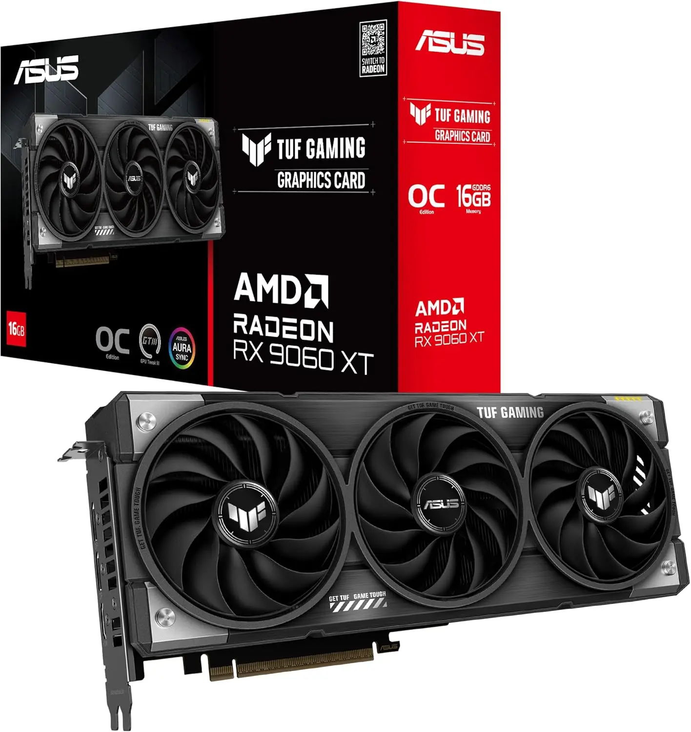 100% новый ASUS TUF Gaming Radeon ™   RX 9060 XT 16 ГБ GDDR6 OC Edition