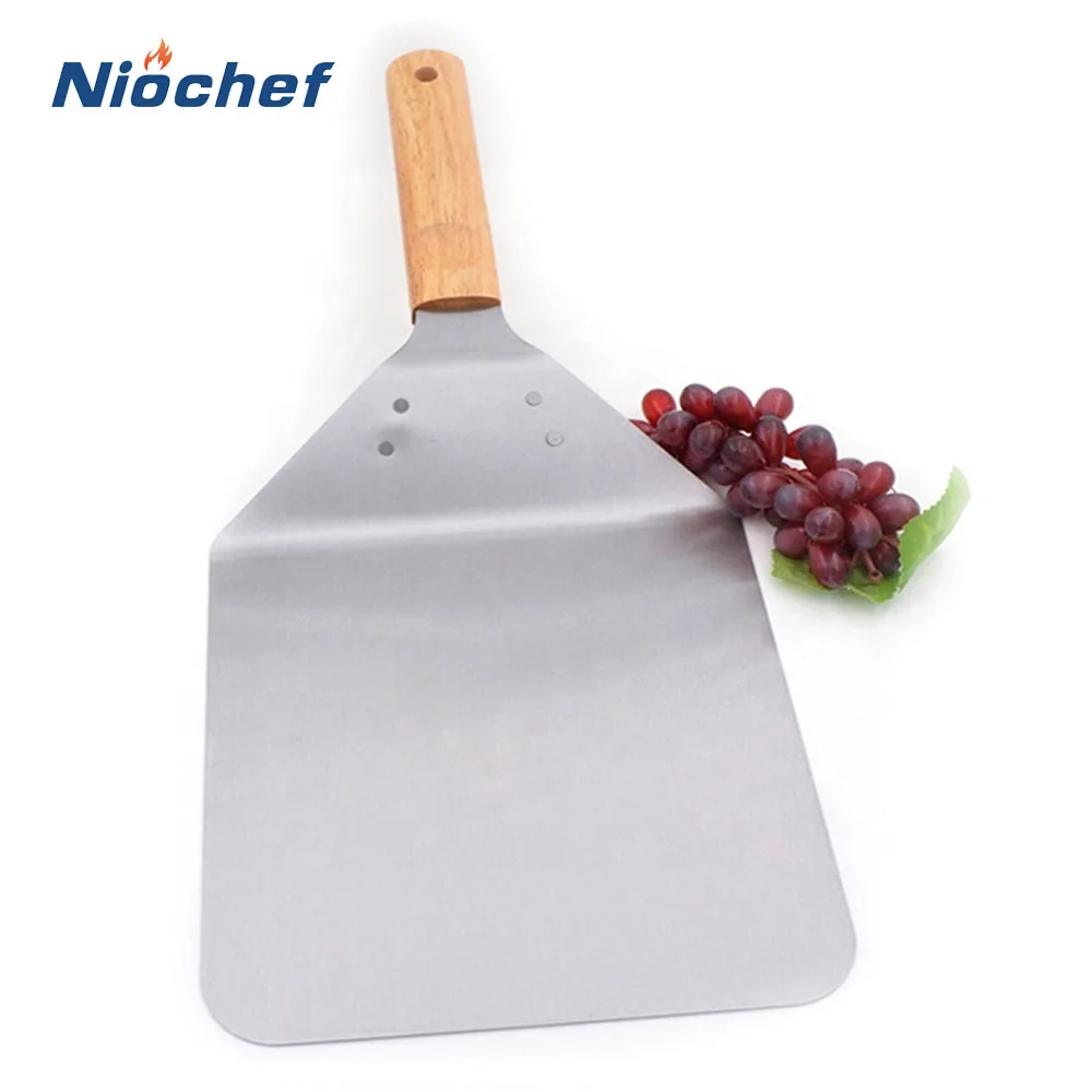 

Pizza Shovel Stainless Steel Pizza Peel Kitchen Baking Cake Tools Accessories Non-Stick Pizza Spatula Pastry Paddle Wood Handle