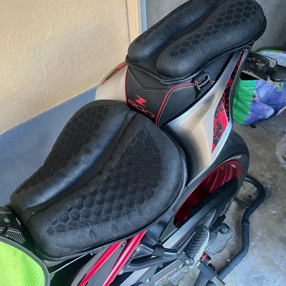 Motorfiets Zitkussen 3D Honingraat Antislip Motorfiets Gel Zitkussen Moto Overdrukventiel Rit Zitkussen Moto Accessoires - afbeelding 2