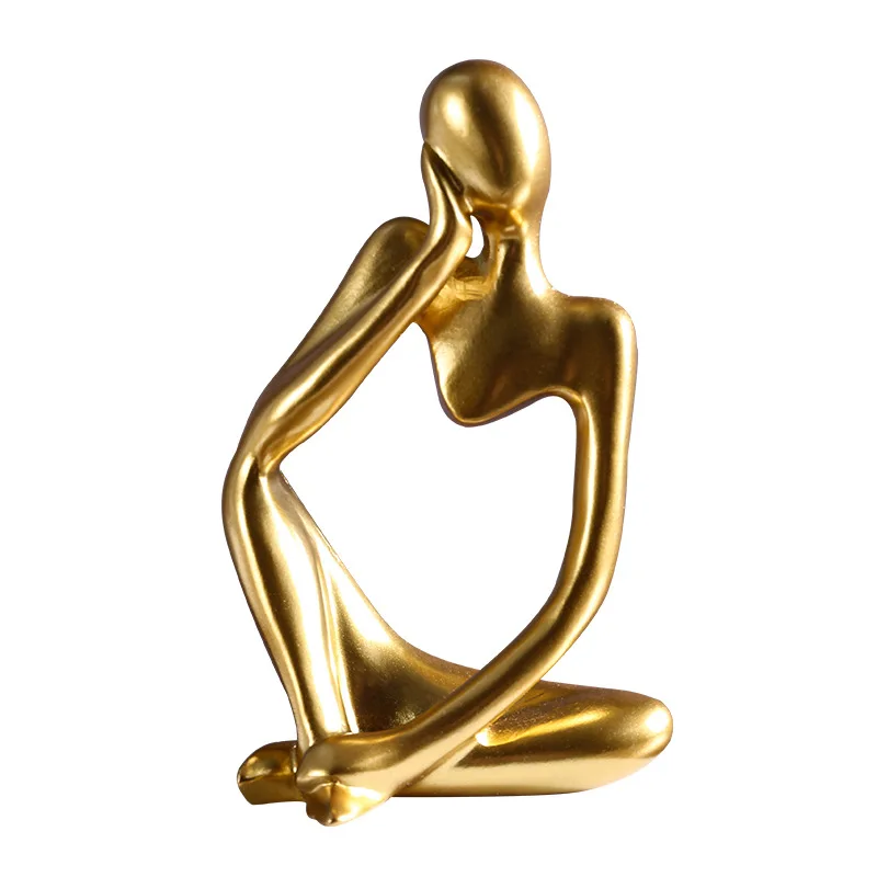 1 Stück Kreative Denkfigur aus Kunstharz für Wohnzimmer-TV-Schrank, Modellhaus-Tischdekoration, abstrakte Figur, Kunstobjekt, Valentinstag, Weihnachten, Geschenk (Sammlerstatue), (Statuen-Ornament)