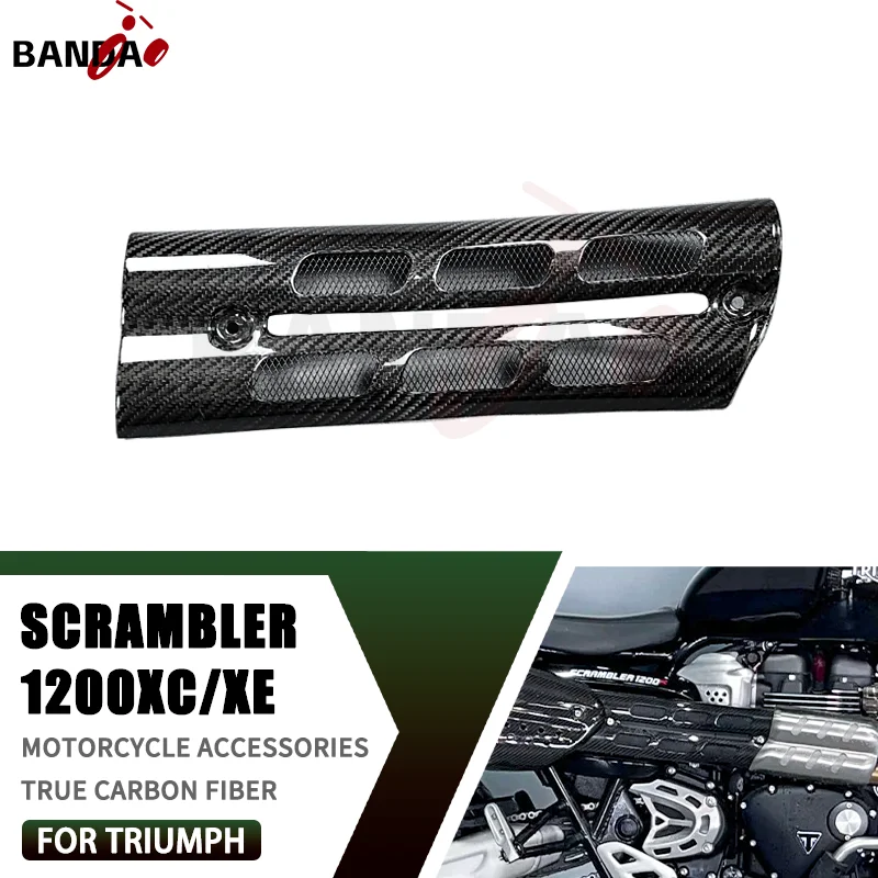 

For Triumph Scrambler 1200 XC/XE big climb 100% 3K Pure Carbon Fiber Dry carbon Motorcycle Accessories Exhaust hood Shield