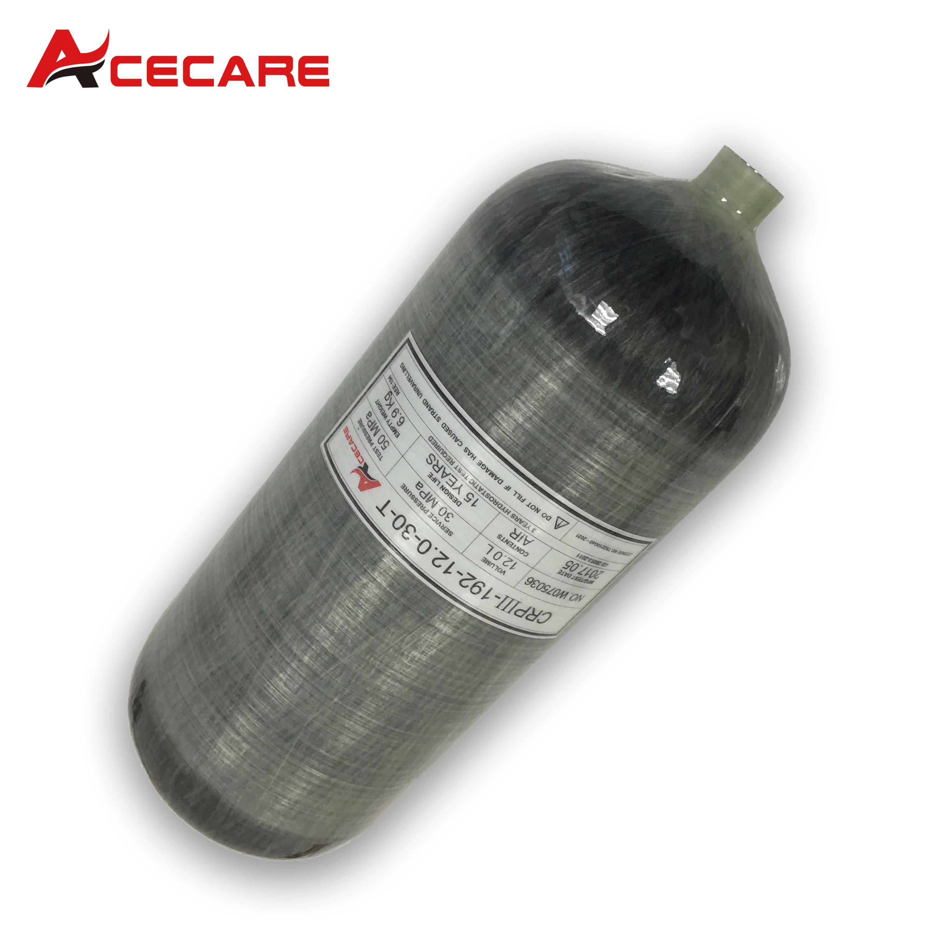 Acecare 12L CE Hpa Carbon Fiber Cylinder Scuba Diving Tank Bottle 300Bar 4500Psi For SCBA and Fire Safety