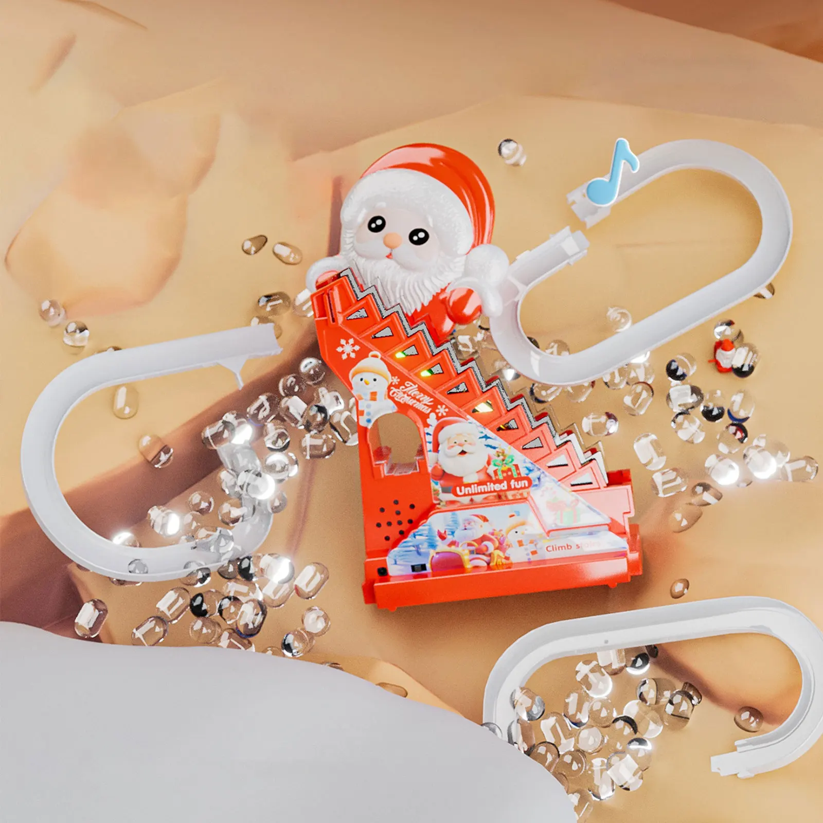 لعبة تسلق سانتا كلوز الكهربائية الإبداعية مع لعبة مسار ممتعة ألغاز تعليمية تفاعلية هدايا عيد الميلاد ديكور منزلي احتفالي #3