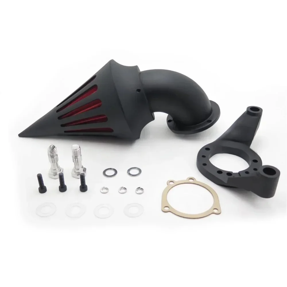 Zestaw filtra wlotowego filtra powietrza motocykla Spike dla Harley Davidson 2004-2014 gaźnik CV Delphi V-Twin czarny — zdjęcie 2
