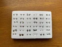 36 Pairs Mix Silver Golden Stud Earrings Set for Girls with Heart Shape Gift Packing
