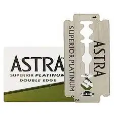 VINTAGE souvenir 1980-2000 200 piece old Astra Superior Platinum Double Edge Safety Razor Blades GREEN AND BLUE PA