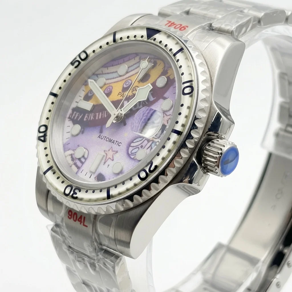 PARNSRPE's new automatic mechanical watch NH35 Submariner's curious dial sapphire mirror is of high quality. view 3