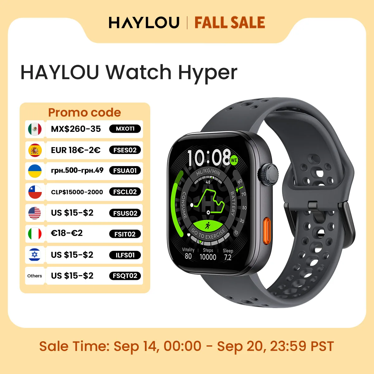 HAYLOU Watch Hyper Smartwatch 1.97\" AMOLED Display Supports Dual-Band GPS