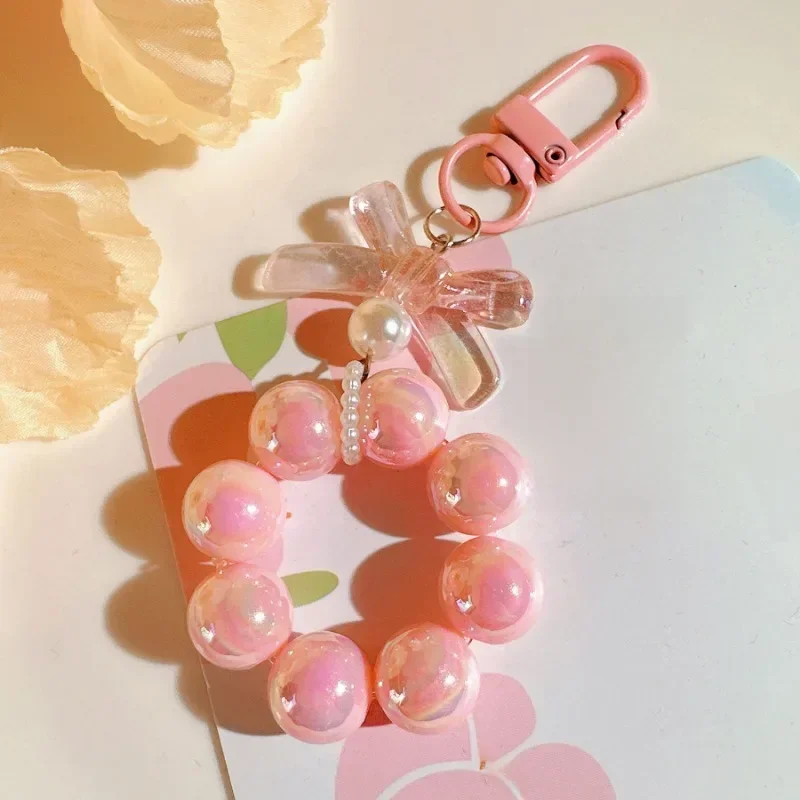 Lanière avec nœuds de bonbons d'amour pour IPhone, Bracelet Anti-perte pour étui de téléphone portable Samsung, Dragonne de poignet, porte-clés de voiture, breloque de téléphone mignonne