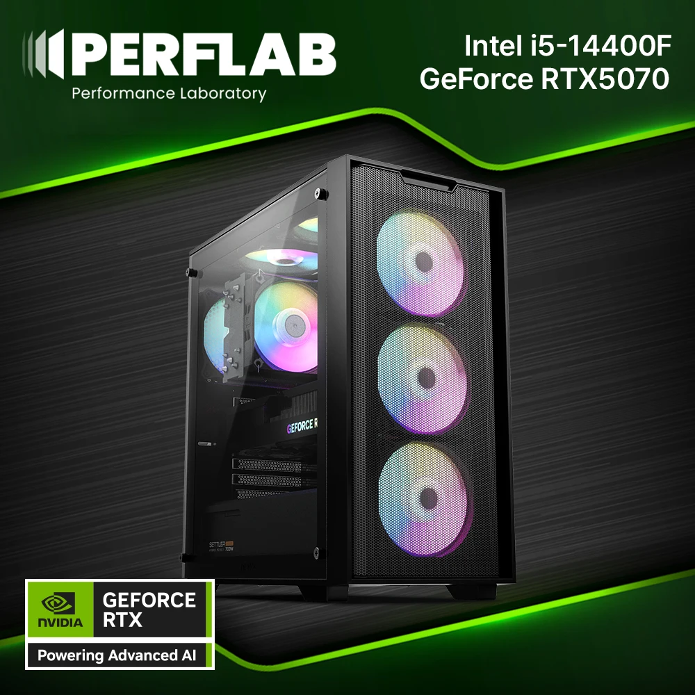 Intel I5-14400F Rtx5070 بطاقة رسومات كمبيوتر الألعاب Geforce حافظة كمبيوتر مجمعة لسطح المكتب