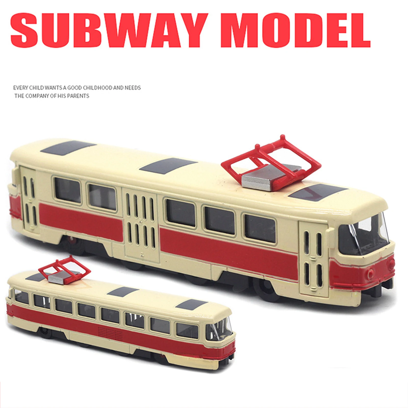 Schaal 1:90 Simulatie Legering Tram Model Speelgoed Diecast Legering Bus Geluid en Licht Muziek Metro Bus Decoratief Model Speelgoed Voor Kinderen