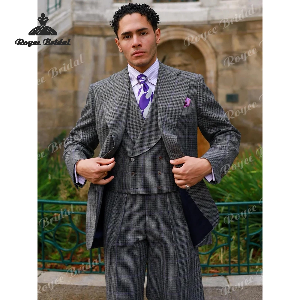 Abito da sposa da uomo monopetto in tre pezzi con risvolto 2026 Abito da sera da lavoro con risvolto con tacca Abiti personalizzati para hombre