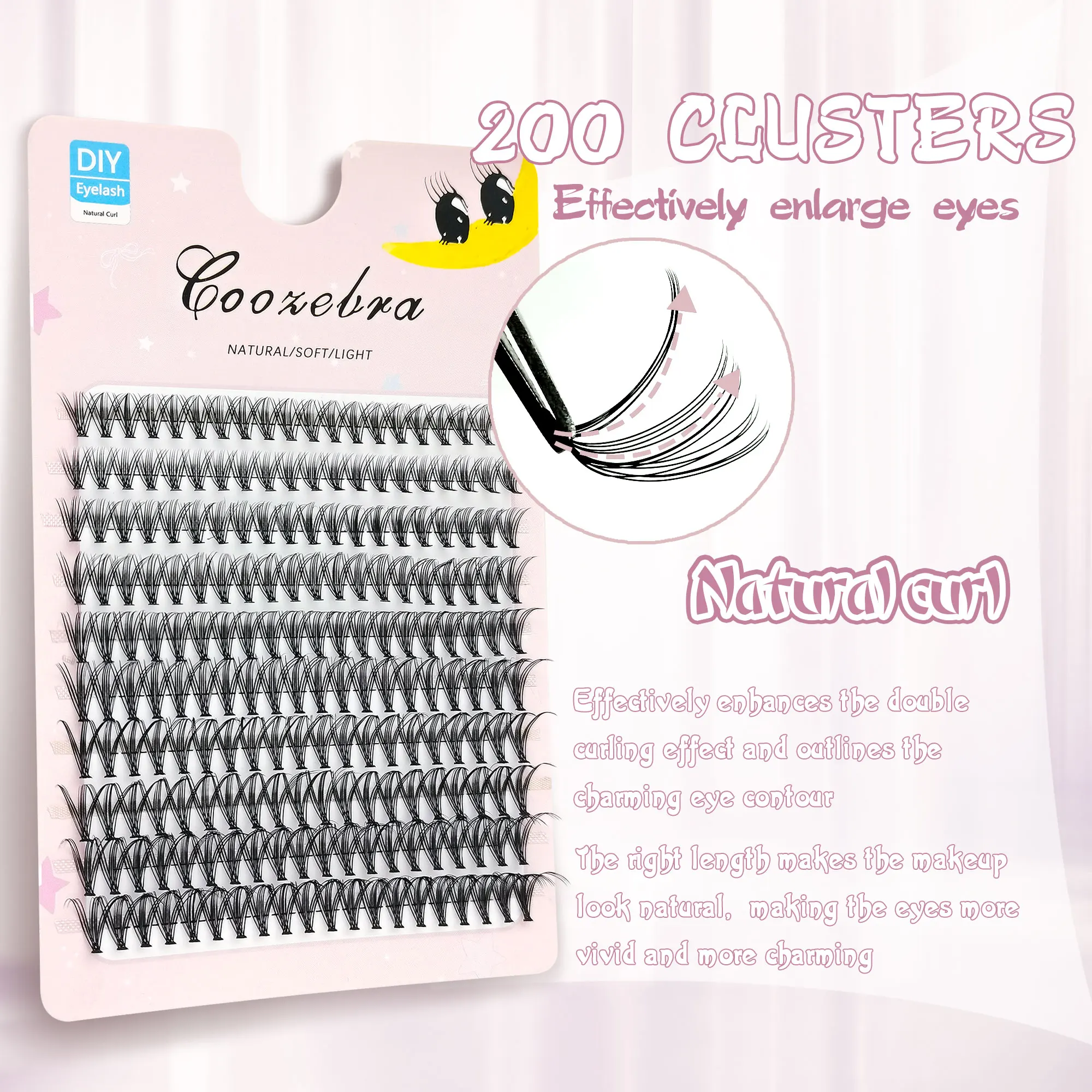 200 مجموعة من رموش 20D-DIY، وصلات رموش 9-16 مم، طبيعية، مريحة، ناعمة، هدايا مثالية للعطلات