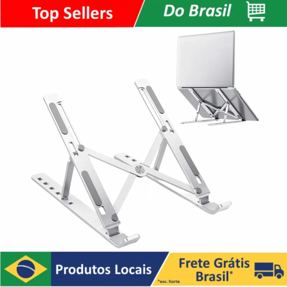 Suporte de Alumínio Ajustável – Mais Conforto para Trabalhar Melhor!