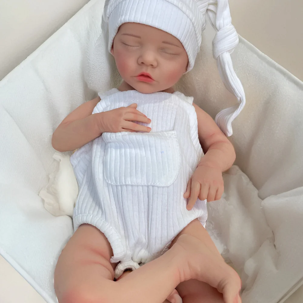 

17-дюймовые готовые куклы реборн, ручная роспись, мини-силиконовые детские полностью силиконовые утяжеленные наборы для новорожденных девочек, коллекционные предметы художника