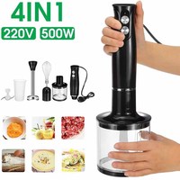4 in 1 Electric Stick Hand Blender 500W Handheld Mixer Stainless Steel Blade Vegetable Meat Immersion Egg Whisk Juicer Set