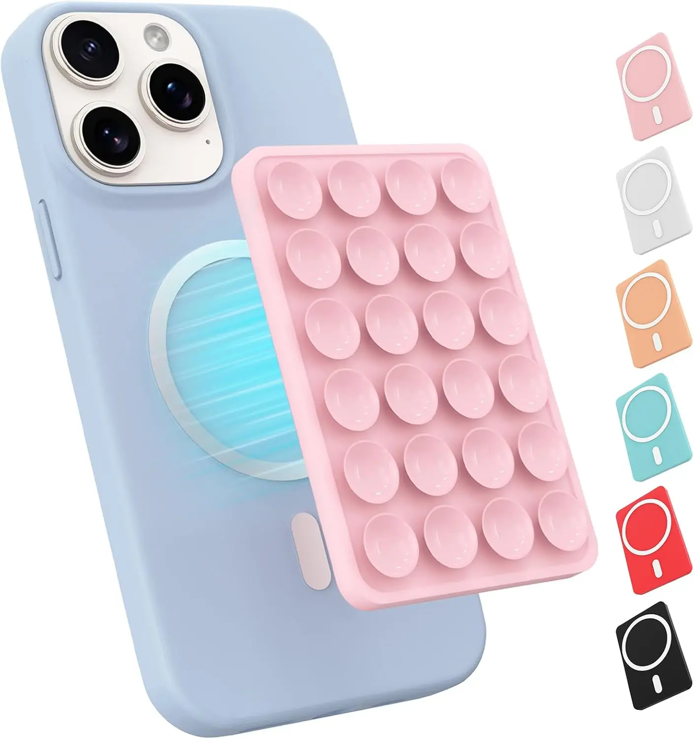 

Magnetic Silicone Phone Holder MagSafe Suction Stand Hands Free Bracket For Selfie Live Streaming Compatible For iPhone Series