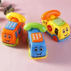 1pcs Cartoon Bus Phone Toys With Music Children Early Learning Exercise Educational Developmental Toys For Kids Game