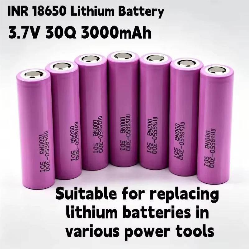10 pezzi Batteria 18650 3,7V 3000mAh 30Q Batteria Ricaricabile 18650 ad Alta Corrente per Torce, Batterie per 18650 Spedizione dalla Polonia, Consegna Espressa Entro 3-7