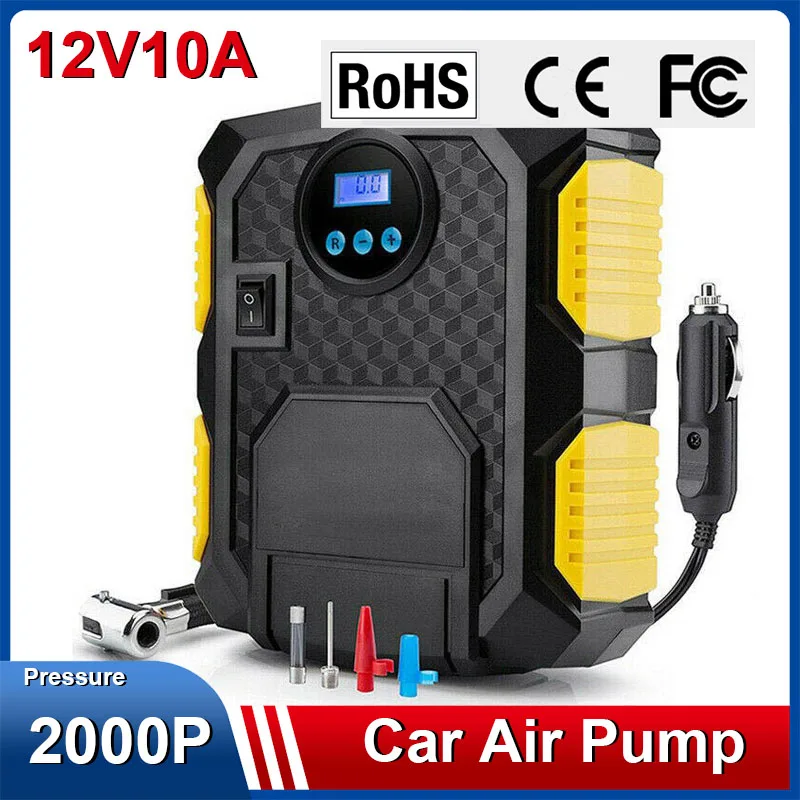 

Car Air Pump for Car Motorcycles Bicycles Portable Car Air Compressor Tire Inflator Pump Cigarette Lighter DC 12 Volt Digital Di