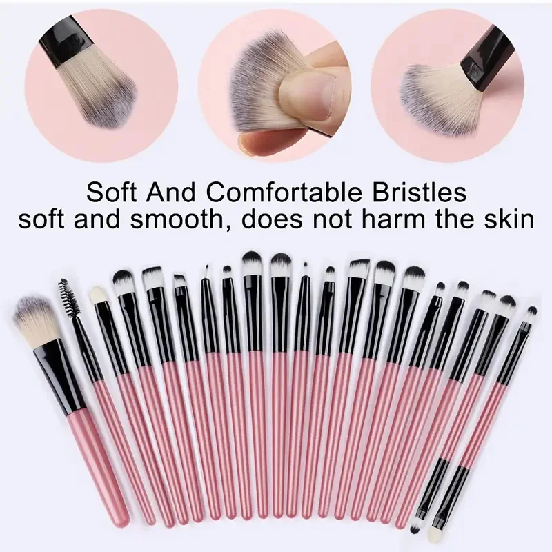 Set de brochas de maquillaje premium sintéticas para base, correctores, polvo, rubor, difuminado, rostro y sombras 3